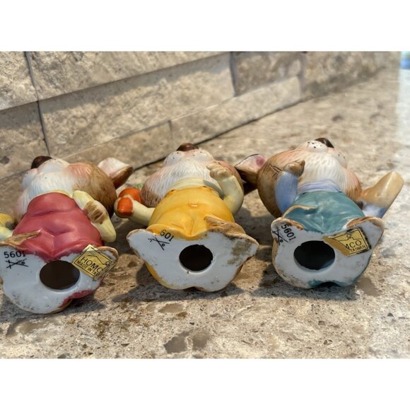 Homco Mice Figurines with Cheese/Corn/Carrot Set of 3 Anthropomorphic - Picture 6 of 7